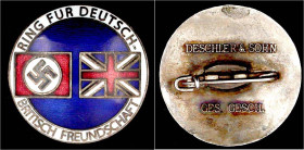 Deutschland
Drittes Reich, 1933-1945
Ring für deutsch-britische Freundschaft. Mitgliedsabzeichen. vorzüglich, selten. Heering-Hüsken 5304a.