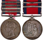 Grossbritannien
Victoria, 1837-1901
Military General Service Medal am Band 1848 mit Gefechtsspangen Toulouse, Orthes, St. Sebastian und Vittoria. 36...