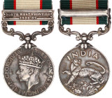 Grossbritannien
George VI., 1937-1952
Silberne India General Service Medal mit Bandspange NORTH WEST FRONTIER 1936-1937. sehr schön/vorzüglich, kl. ...