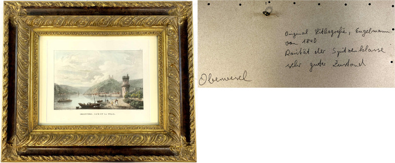 Bilder
Drucke
Farblithografie "Oberwesel, Caub et la Pfalz" von Godefroy Engel...