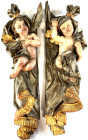 Religion
Christliche Sakralkunst
Paar von 2 auf Barock gemachten Engelsfiguren (nackt im Vorhang). Schnitzerei vermutlich Südtirol oder Oberammergau...