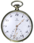 Uhren
Taschenuhren
Herrentaschenuhr open face, OMEGA, hergestellt 1939/1944. Gehäuse Weissmetall. 46 mm. Handaufzug. technisch und optisch intakt
