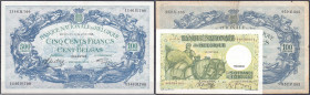 Ausland
Belgien
10 und 2x100 Belgas 1938-1942. IV und II. Pick 106,109.
