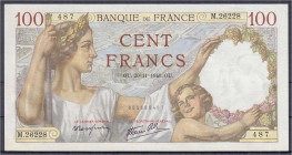 Ausland
Frankreich
100 Francs 20.11.1941. I. Pick 94.