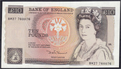 Ausland
Grossbritannien
Bank von England, 10 Pounds o.D. 1975-1992. II+ Pick 379c.