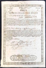 Ausland
Italien-Neapel
Kreditschein der Banco delle due Sicilie 1806. Cassa di corte Rame. III, in der Falte eingerissen