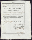 Ausland
Italien-Neapel
Anleihe zu 25 Dukaten 1811. III, selten