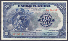 Ausland
Jugoslawien
10 Dinara 1.11.1920. III. Pick 21.