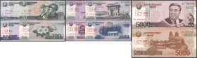 Ausland
Korea-Nord
10 Scheine zu 5 bis 5000 Won (2008 - 2013). Alle mit KN. 0000000. I / I-