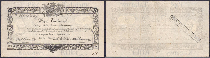 Ausland
Polen
Herzogtum Warschau, 5 Talarow 1.12.1810. No. 35032. II-III, 2x N...