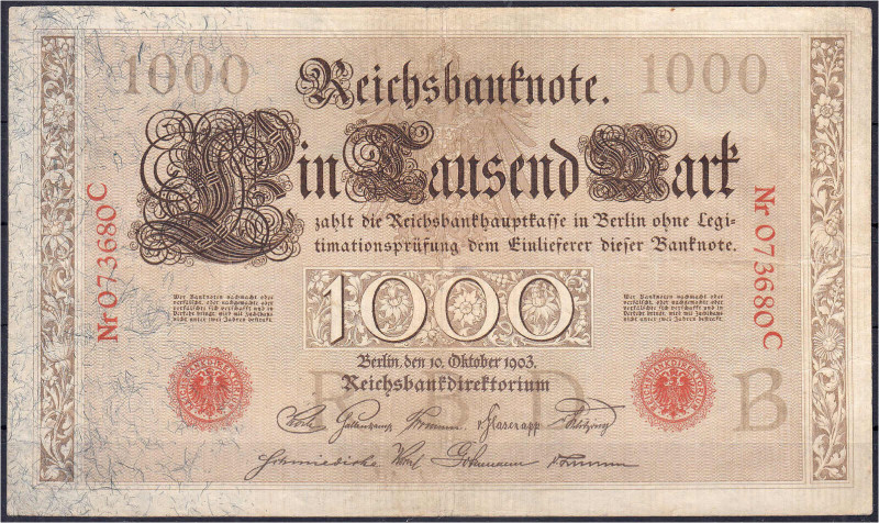 Die deutschen Banknoten ab 1871 nach Rosenberg
Deutsches Reich, 1871-1945
1000...