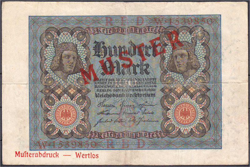 Die deutschen Banknoten ab 1871 nach Rosenberg
Deutsches Reich, 1871-1945
100 ...