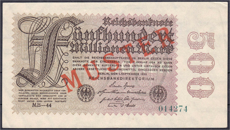 Die deutschen Banknoten ab 1871 nach Rosenberg
Deutsches Reich, 1871-1945
500 ...