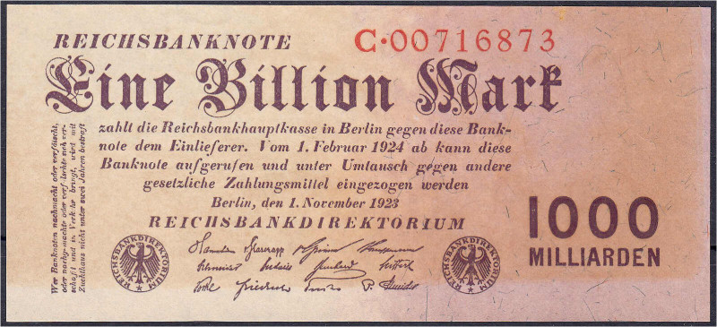 Die deutschen Banknoten ab 1871 nach Rosenberg
Deutsches Reich, 1871-1945
1 Bi...