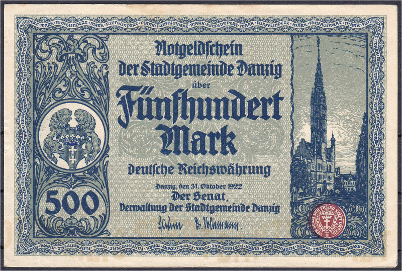 Die deutschen Banknoten ab 1871 nach Rosenberg
Kolonien und Nebengebiete
Danzi...