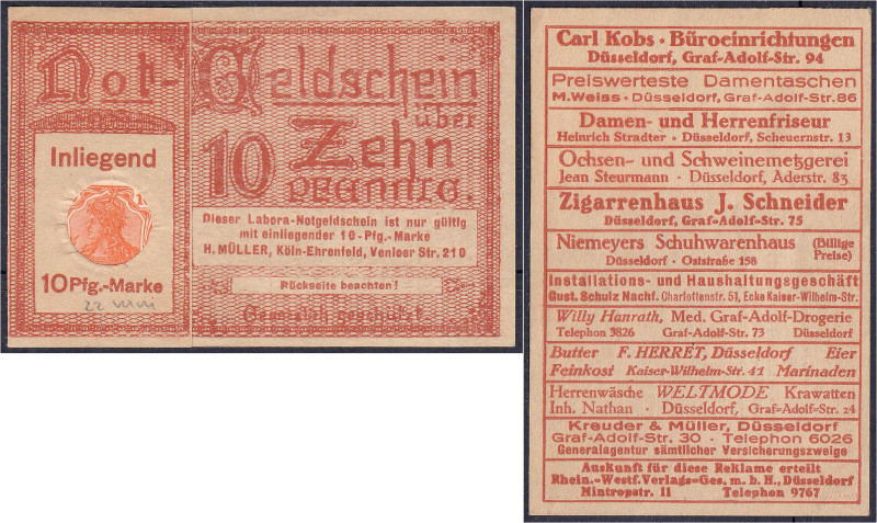 Deutsches Notgeld und KGL
Düsseldorf (Rheinland)
Labora Notgeldschein von H. M...