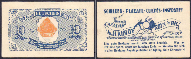 Deutsches Notgeld und KGL
Köln (Rheinland)
K.H. Kjölby, Reklame-Atelier, Schil...