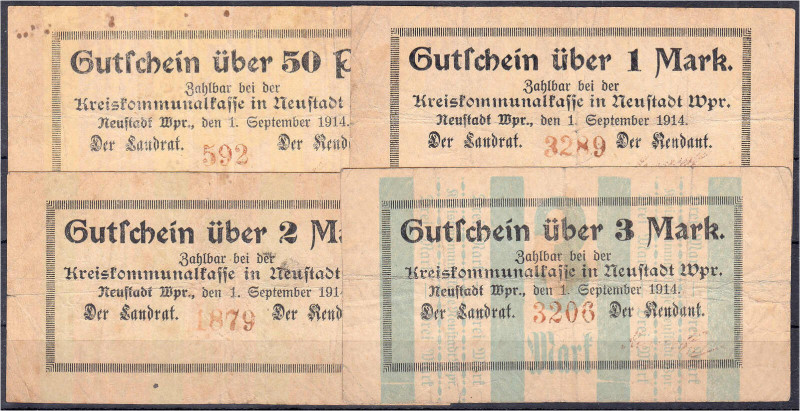 Deutsches Notgeld und KGL
Neustadt (Westpr.)
Landrat u. Rendant, 50 Pfg., 1, 2...