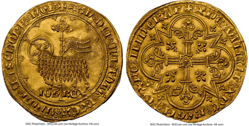 Jean II le Bon gold Mouton d'Or ND (1350-1364) MS62 NGC, Paris mint, Fr-280. 4.7...