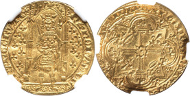 Charles V gold Franc à Pied ND (1364-1380) MS61 NGC, Uncertain mint, Fr-284. 3.74g. A pleasing planchet with vibrant honey scintillation. HID098012420...