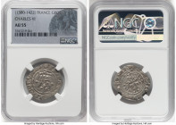 Charles VI Gros ND (1380-1422) AU55 NGC, Dup-387. HID09801242017 © 2024 Heritage Auctions | All Rights Reserved