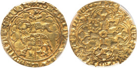 Charles VII (1422-1461) gold Agnel d'Or ND (from 1424-1425) XF45 PCGS, Montpellier mint, Fr-304, Dup-452B. 2.45gm. Noted in Duplessy to have issues sp...