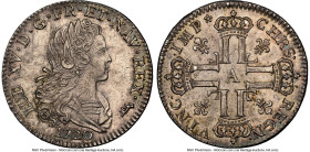 Louis XV 1/3 Ecu 1720-A MS63 NGC, Paris mint, KM457.1. Crowned L's variety. The graphite surfaces on this exquisite specimen are embellished by the bo...