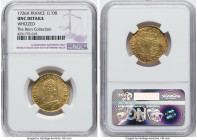 Louis XV gold Louis d'Or 1726-A UNC Details (Whizzed) NGC, Paris mint, KM489.1. Most notable on this offering is the alluring amber patina. The Bern C...