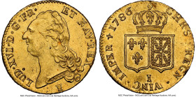 Louis XVI gold 2 Louis d'Or 1786-I MS61 NGC, Limoges mint, KM592.7, Gad-363. Mint Master L. Nourrissant de Forest (sheaf). An attractive Mint example ...