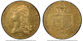 Louis XVI gold 2 Louis d'Or 1786-AA AU53 PCGS, Metz mint, KM592.2. Dot, 2nd Sem. A beautiful offering with crisp devices and a champagne glow. HID0980...