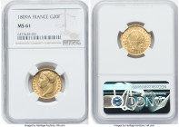 Napoleon gold 20 Francs 1809-A MS61 NGC, Paris mint, KM695.1. A luminous champagne-lemon example. HID09801242017 © 2024 Heritage Auctions | All Rights...