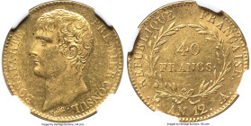 Napoleon gold 40 Francs L'An 12 (1803/4)-A MS61 NGC, Paris mint, KM652. Ex. Bern Collection HID09801242017 © 2024 Heritage Auctions | All Rights Reser...