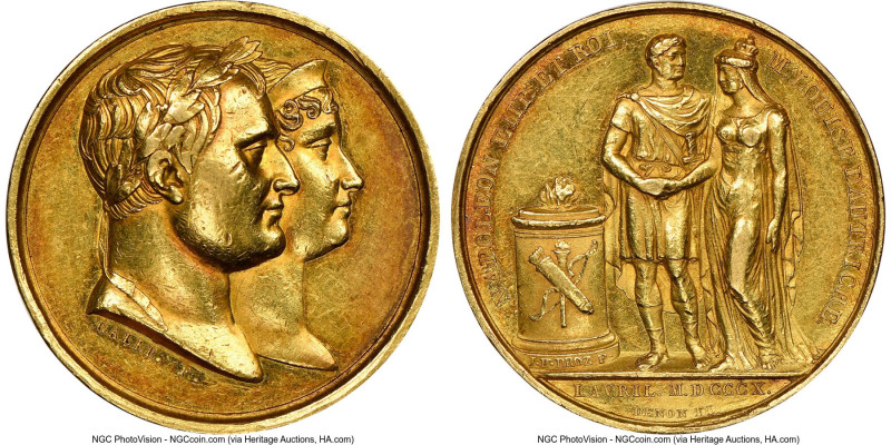 Napoleon gold "Royal Marriage to Marie-Louise of Austria" Medal 1810-Dated AU55 ...