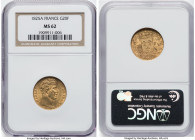 Charles X gold 20 Francs 1825-A MS62 NGC, Paris mint, KM726.1. An impeccable offering exhibiting surfaces with apricot scintillation. HID09801242017 ©...