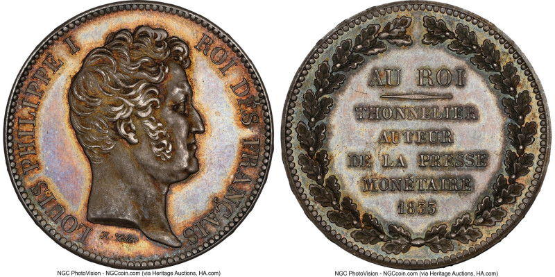 Louis Philippe silver Essai 5 Francs 1833-I MS65 NGC, Maz-1152a. Medal Alignment...