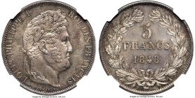 Louis-Philippe 5 Francs 1848-A MS65+ NGC, Paris mint, KM749.1. HID09801242017 © 2024 Heritage Auctions | All Rights Reserved