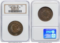 Republic Essai 10 Centimes 1848 MS66 NGC, Maz-1350. A covetable specimen that drastically differs from traditional designs and sits atop the NGC censu...