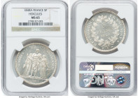 Republic 5 Francs 1848-A MS65 NGC, Paris mint, KM756.1, Gad-683, F-326. Hercules type. Upon the top curve of the NGC Census. HID09801242017 © 2024 Her...
