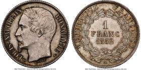 Napoleon III Franc 1852-A MS63 NGC, Paris mint, KM772. This example exhibits beautiful argent surfaces with a sheen of graphite tones. HID09801242017 ...