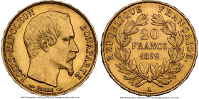 Napoleon III gold 20 Francs 1852-A MS62 NGC, Paris mint, KM774. A near-Choice example that is full of champagne luster and only a handful of condition...