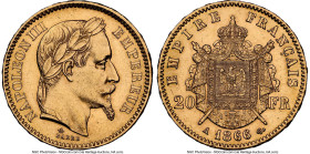 Napoleon III gold 20 Francs 1866-A MS61 NGC, Paris mint, KM801.1, Fr-584. A solid Mint State example that is blooming with satiny luster. HID098012420...