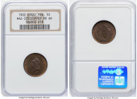 Republic Essai copper 5 Centimes 1902-A MS66 NGC, Maz-2252. Elusive in copper and among so very few to come to market in the last two decades. HID0980...