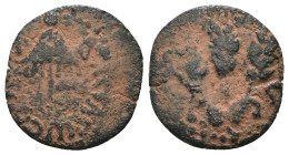 Judea. Agrippa I. (41-42 AD). Æ Prutah. Jerusalem. artificial sandpatina. Weight 1,32 gr - Diameter 14 mm