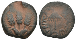 Judea. Agrippa I. (41-42 AD). Æ Prutah. Jerusalem. artificial sandpatina. Weight 2,27 gr - Diameter 15 mm