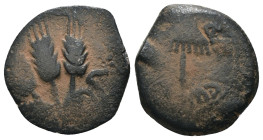 Judea. Agrippa I. (41-42 AD). Æ Prutah. Jerusalem. artificial sandpatina. Weight 2,55 gr - Diameter 15 mm