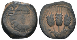 Judea. Agrippa I. (41-42 AD). Æ Prutah. Jerusalem. artificial sandpatina. Weight 3,32 gr - Diameter 16 mm