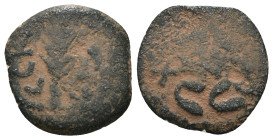Judea. Porcius Festus. (59-62 AD). Æ Prutah. reign of Nero. Jerusalem. artificial sandpatina. Weight 1,78 gr - Diameter 13 mm