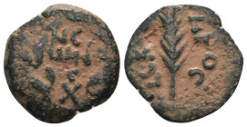 Judea. Porcius Festus. (59-62 AD). Æ Prutah. reign of Nero. Jerusalem. artificial sandpatina. Weight 2,58 gr - Diameter 15 mm