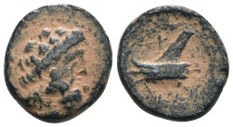 Phoenicia. Arados. (137-51 BC) Æ Bronze. Obv: laureate head of Zeus right. Rev: galley-ram left. artificial sandpatina. Weight 3.24gr - Diameter 14 mm...
