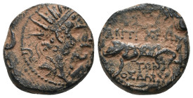 Seleucid Kingdom. Antiochos VI. Dionysos. (144-142 BC). Bronze Æ. Antioch. artificial sandpatina. Weight 4,01 gr - Diameter 13 mm